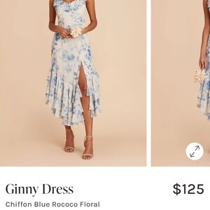 Birdy Grey Blue Floral Midi Dress